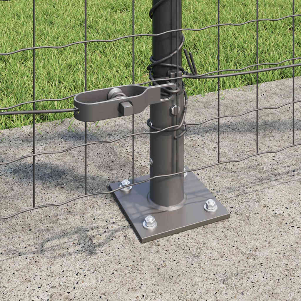 Fence with Posts Grey 1.2 x 10 m Steel