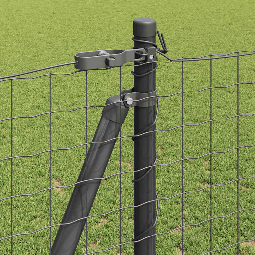 Fence with Posts Grey 1.2 x 10 m Steel