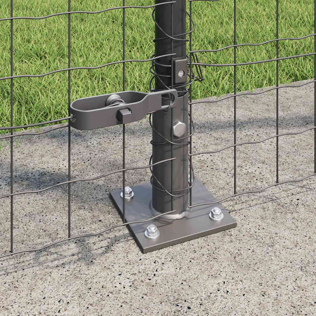 Fence with Posts Grey 1.5 x 10 m Steel