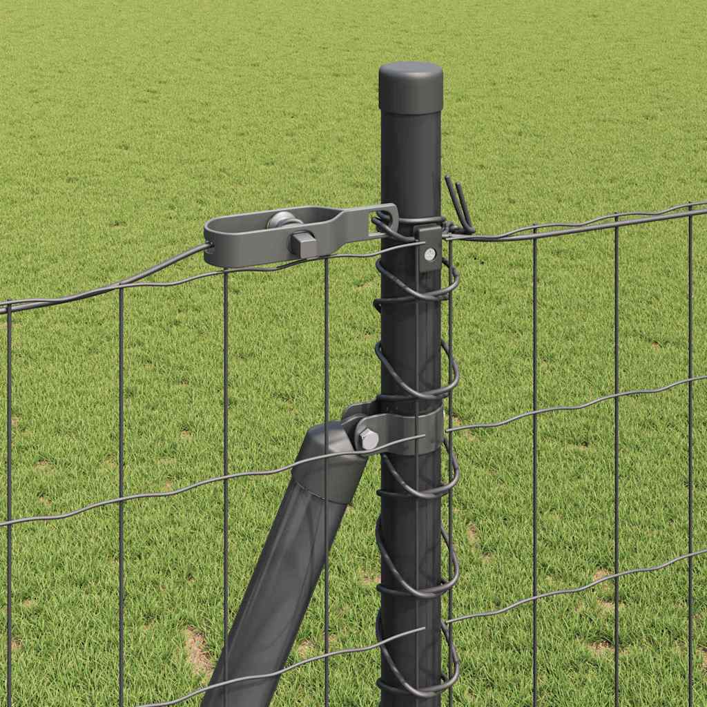 Fence with posts Grey 1.6 x 10 m Steel