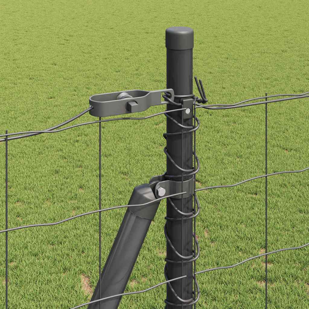 Fence with posts Gray 1.4 x 10 m Steel