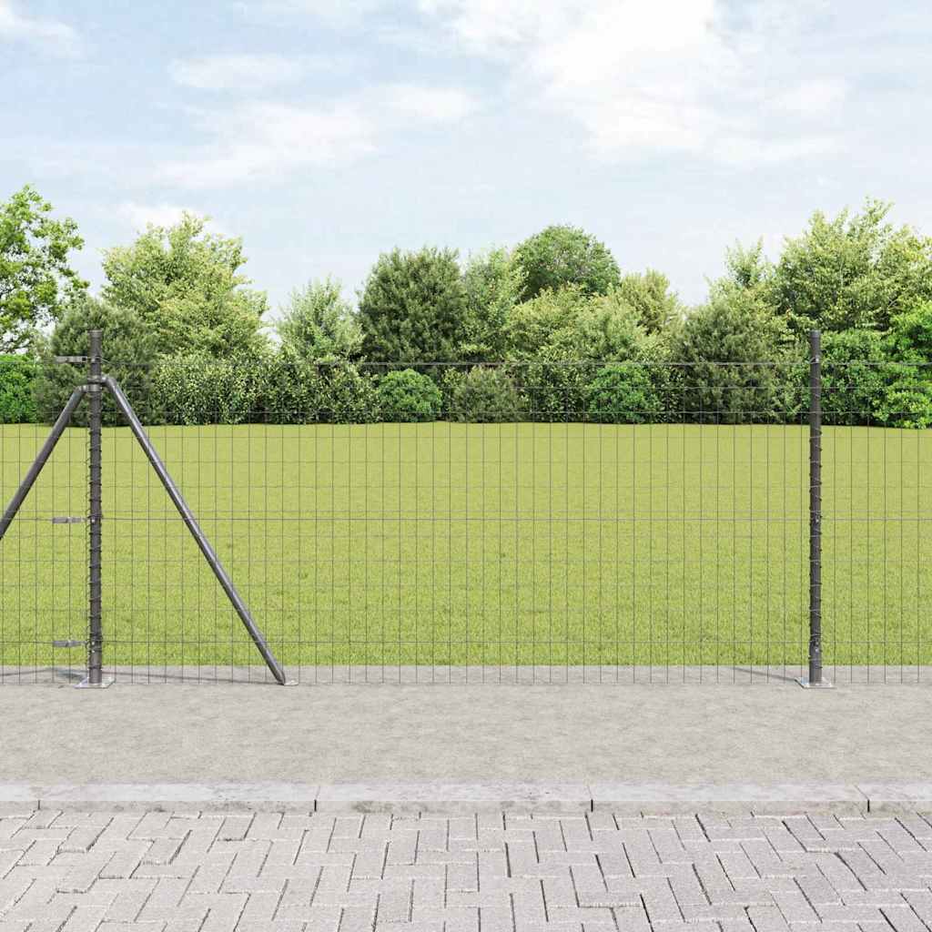 Žogu komplekts ar stabiem Pelēks 1 x 25 m Tērauds