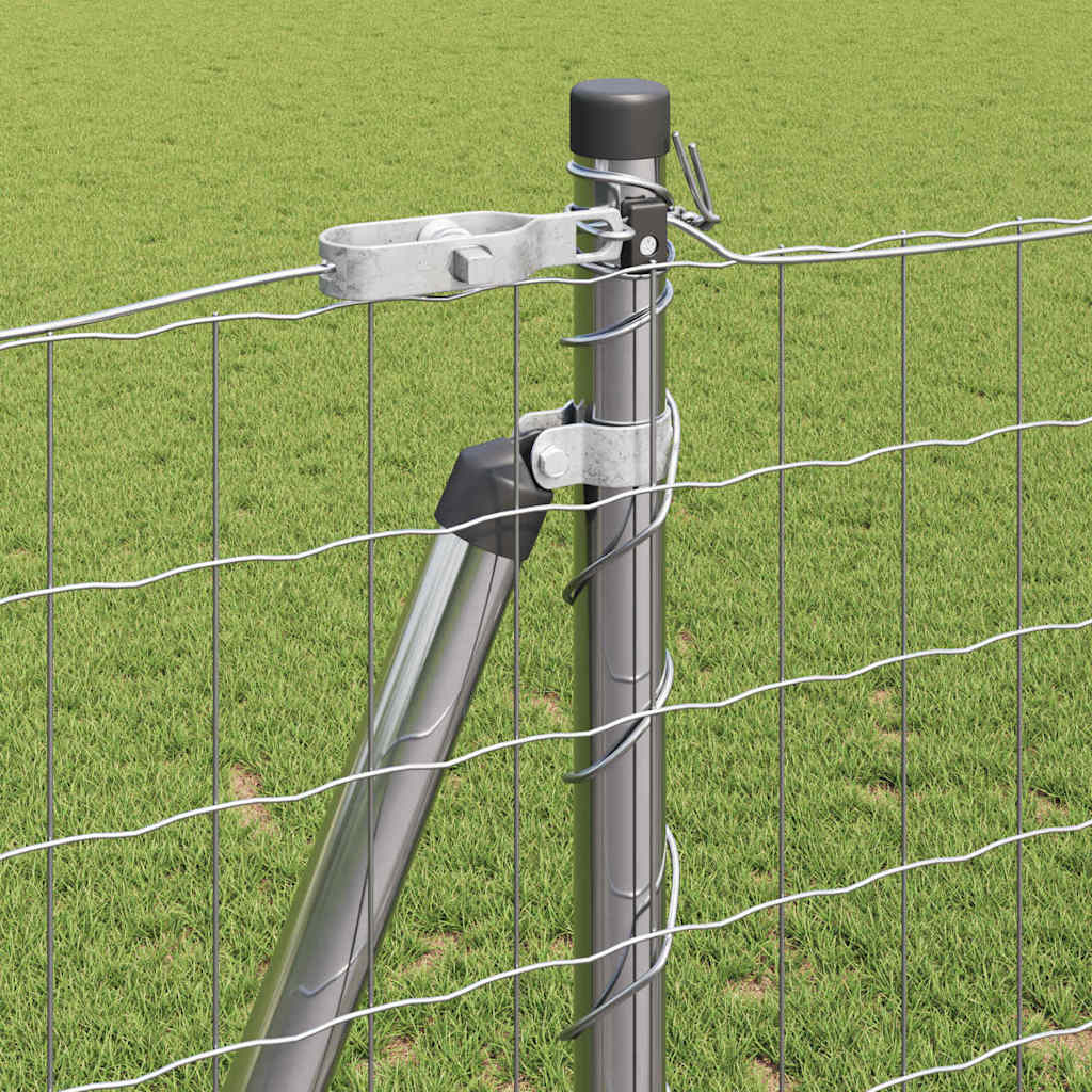 Fence with posts Silver 1.2 x 10 m Steel