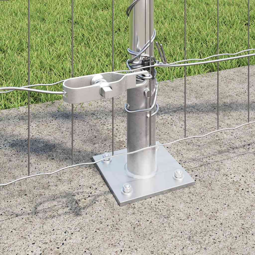 Fence with posts Silver 1.2 x 10 m Steel