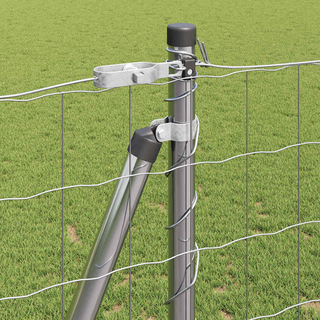 Fence with posts Silver 1.2 x 10 m Steel