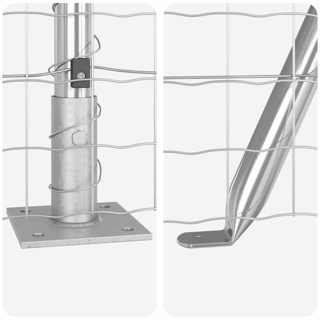 Žogs ar stabiem Sudraba 0.4 x 25 m Tērauds