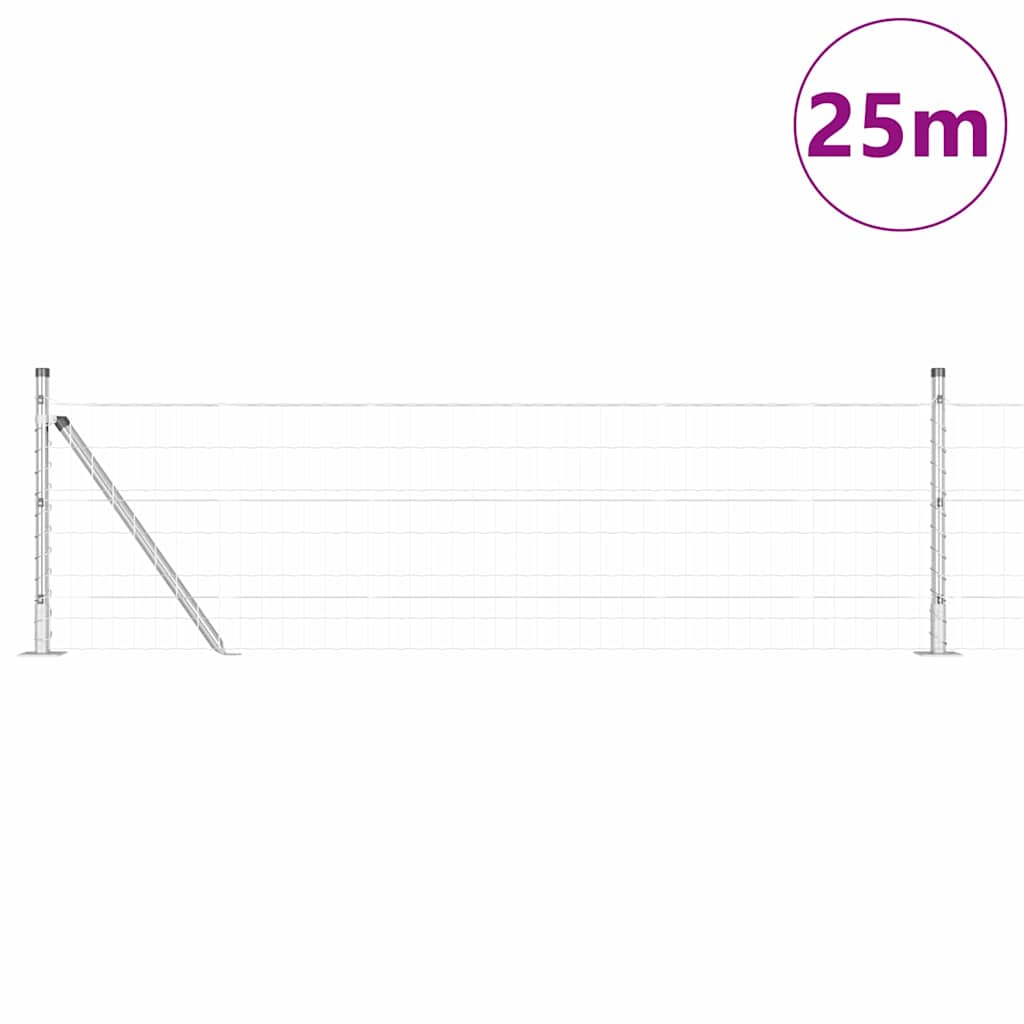 Tvora su stulpais Sidabro 0.4 x 25 m Plienas