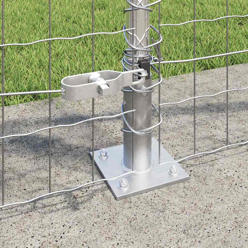Fence with Posts Silver 0.8 x 25 m Steel