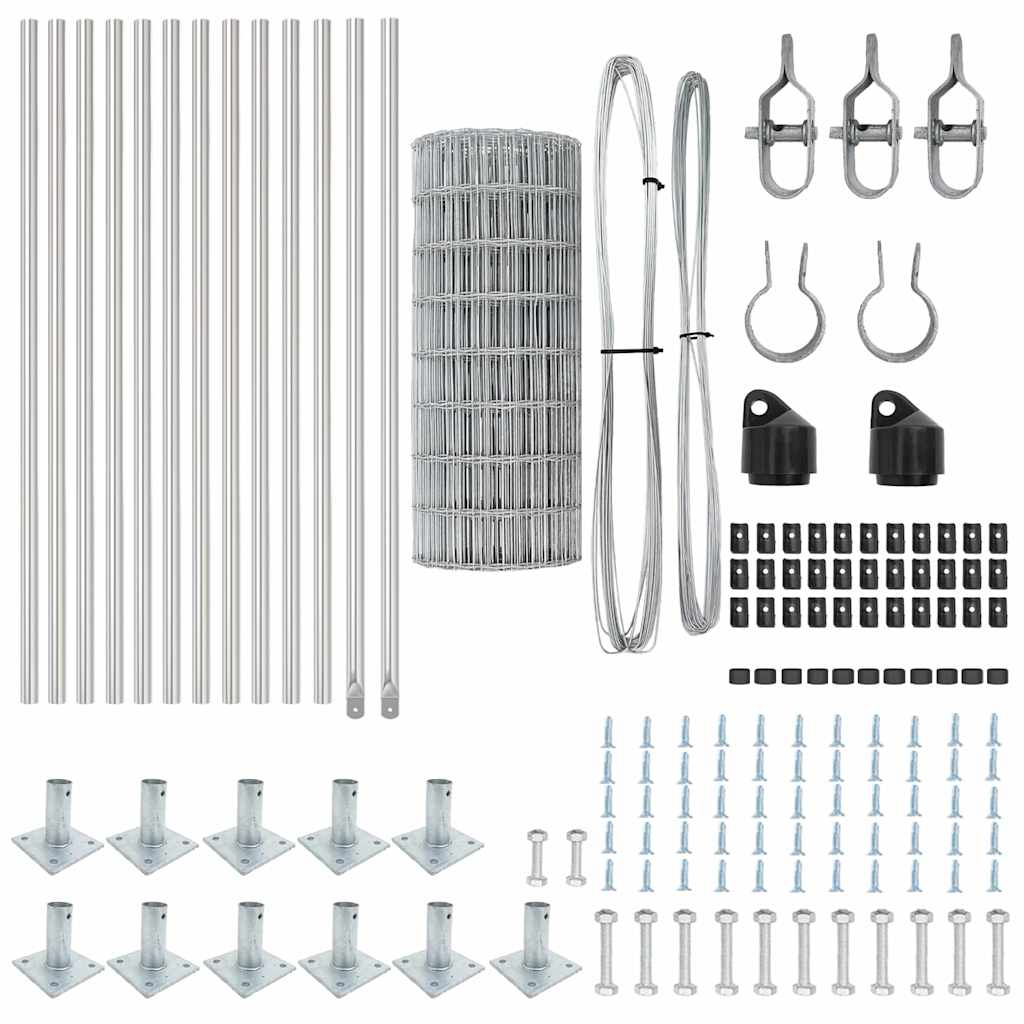 Žogs ar stabiem Sudraba 0.4 x 25 m Tērauds
