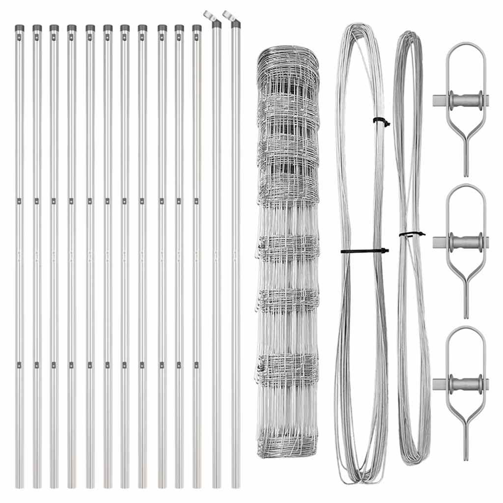 Pasture fence Silver 25 x 1 m Galvanised steel