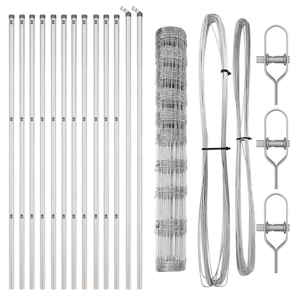 Pasture fence Silver 25 x 1.2 m Galvanised steel