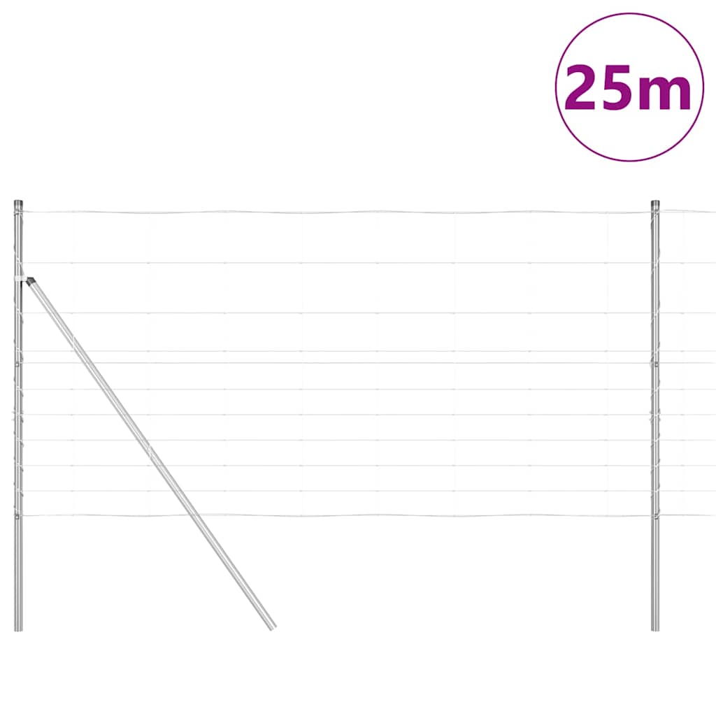 Pasture fence Silver 25 x 1.2 m Galvanised steel