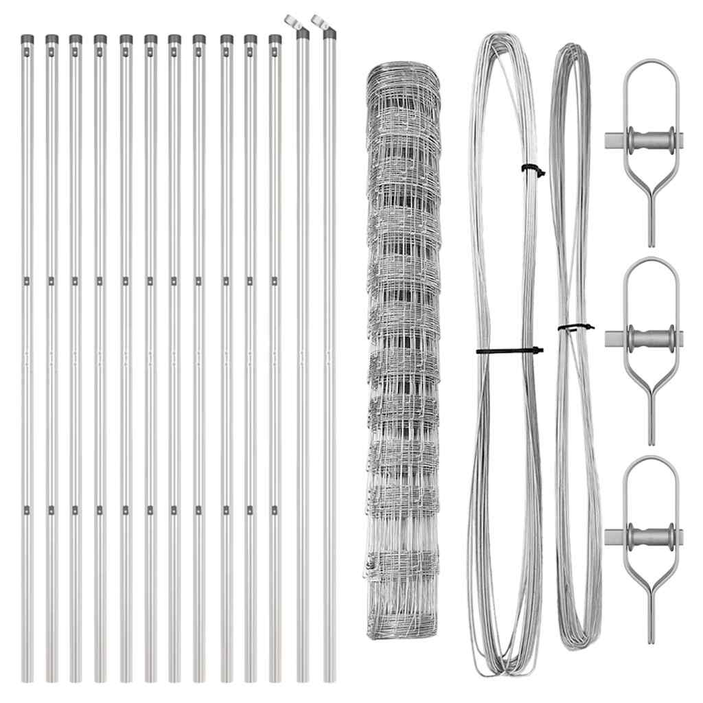 Pasture fence Silver 25 x 1.2 m Galvanised steel