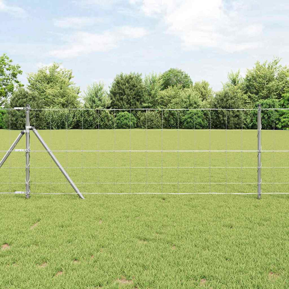 Pasture fence Silver 50 x 0.8 m Galvanized steel