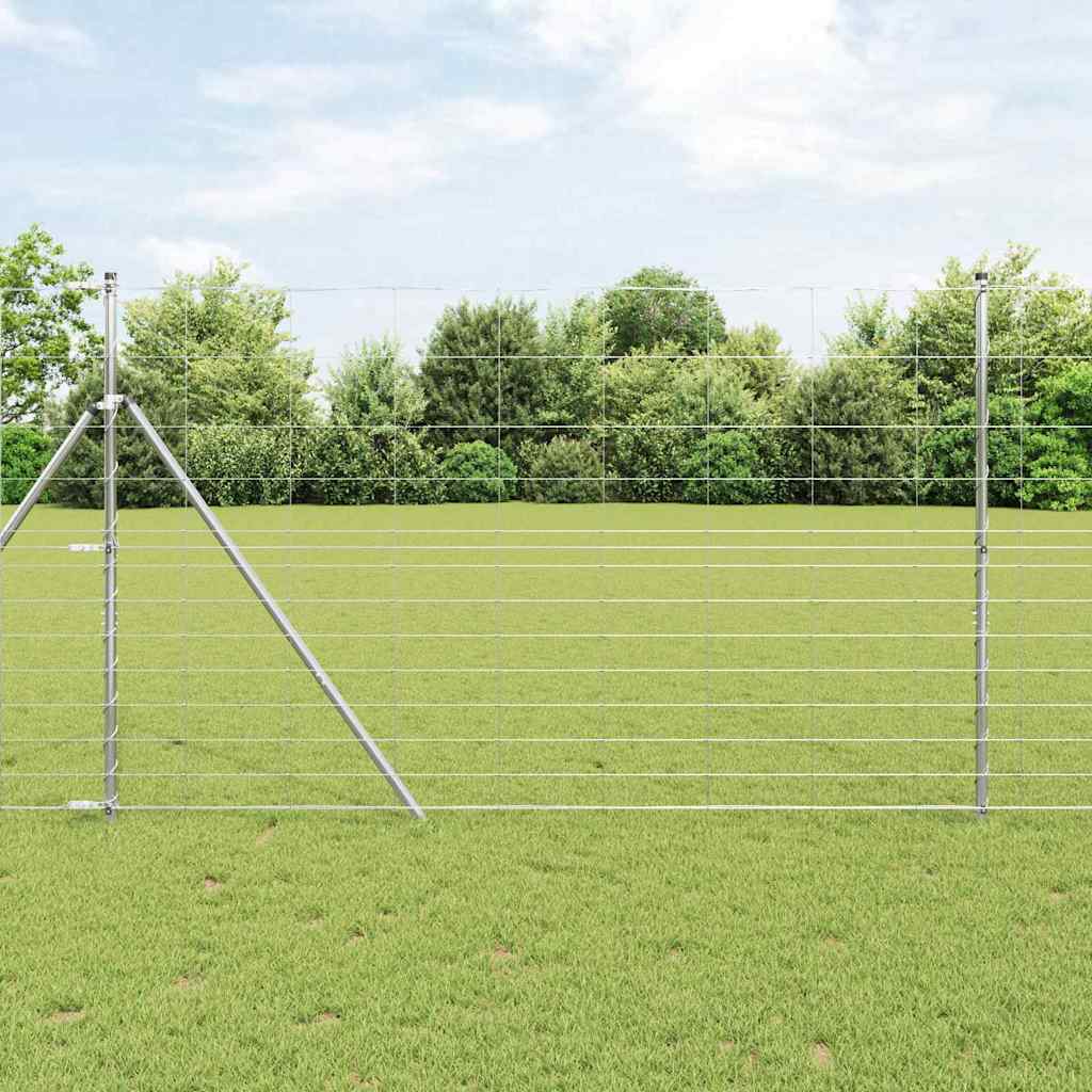 Pasture fence Silver 50 x 1.5 m Galvanized steel