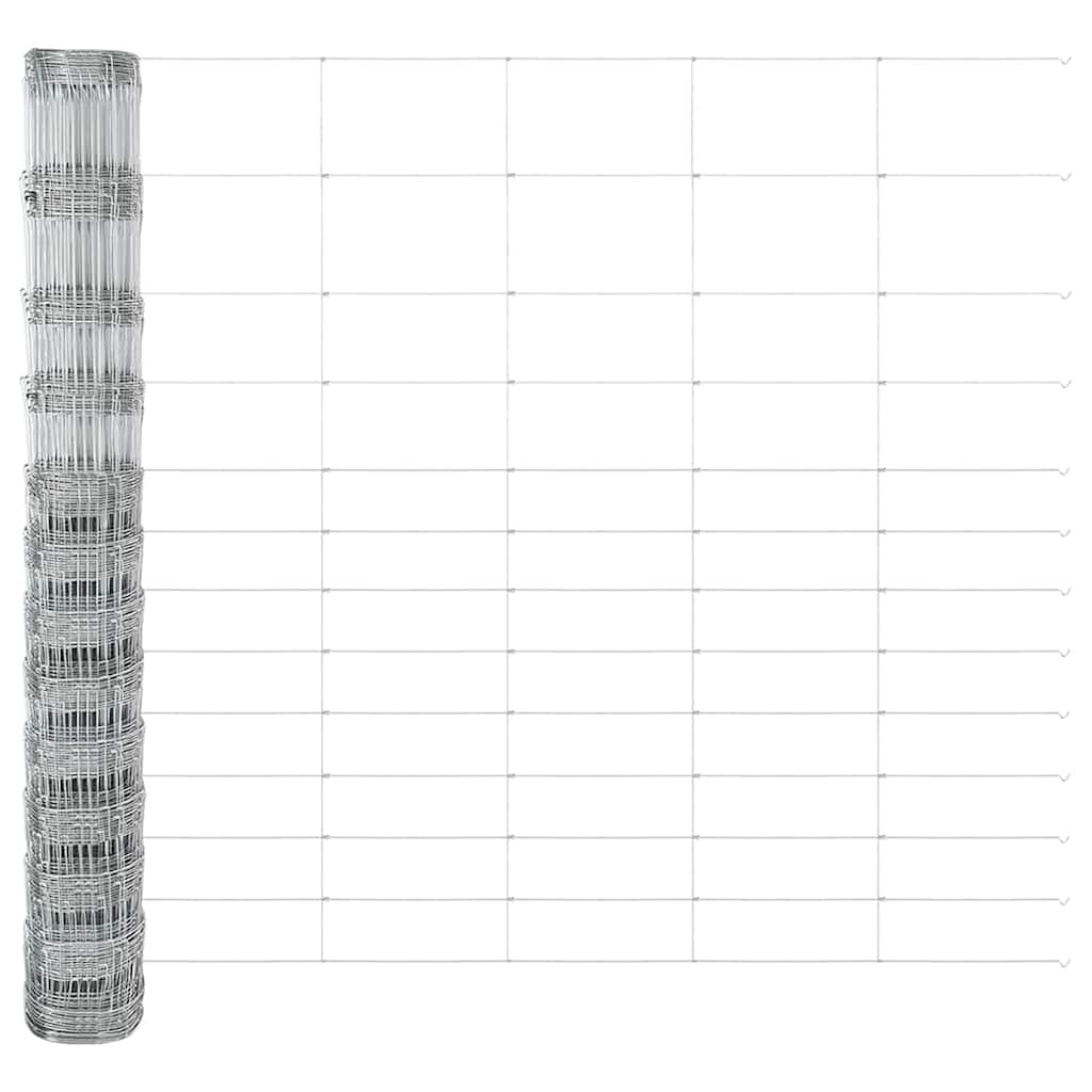 Pasture fence Silver 50 x 1.5 m Galvanized steel