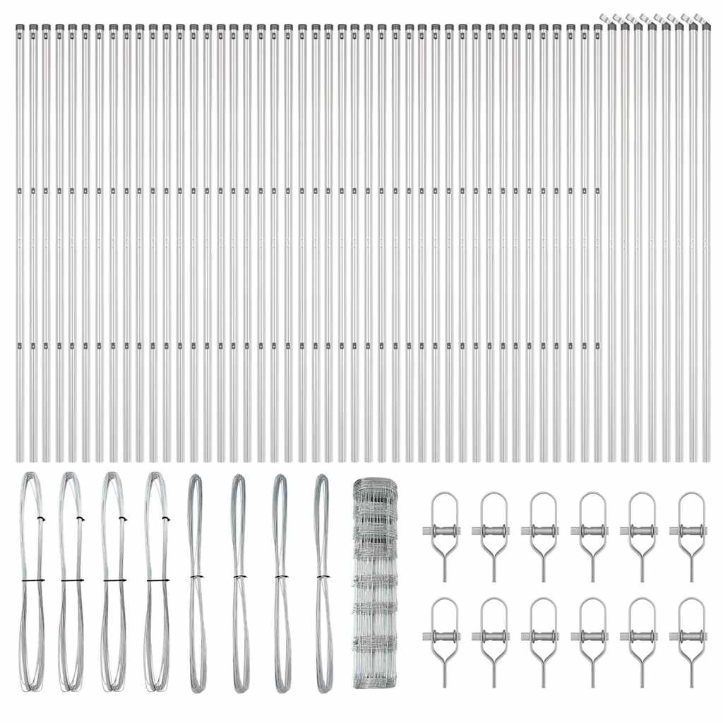 Pasture Fence Silver 100 x 1 m Galvanized steel