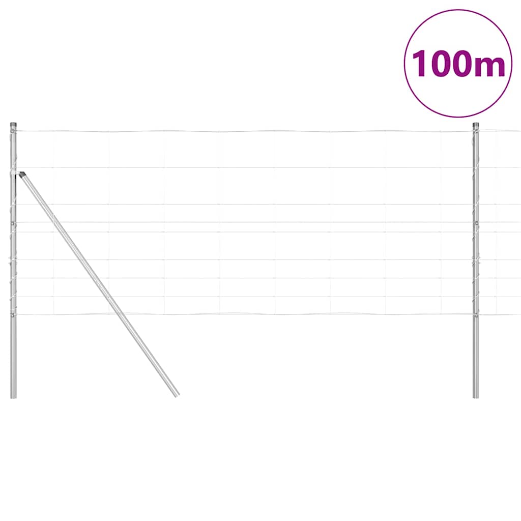 Pasture Fence Silver 100 x 1 m Galvanized steel