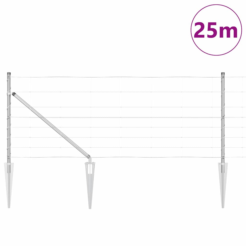 Ganyklų tvora Sidabro 25 x 0.8 m Galvanizuotas plienas