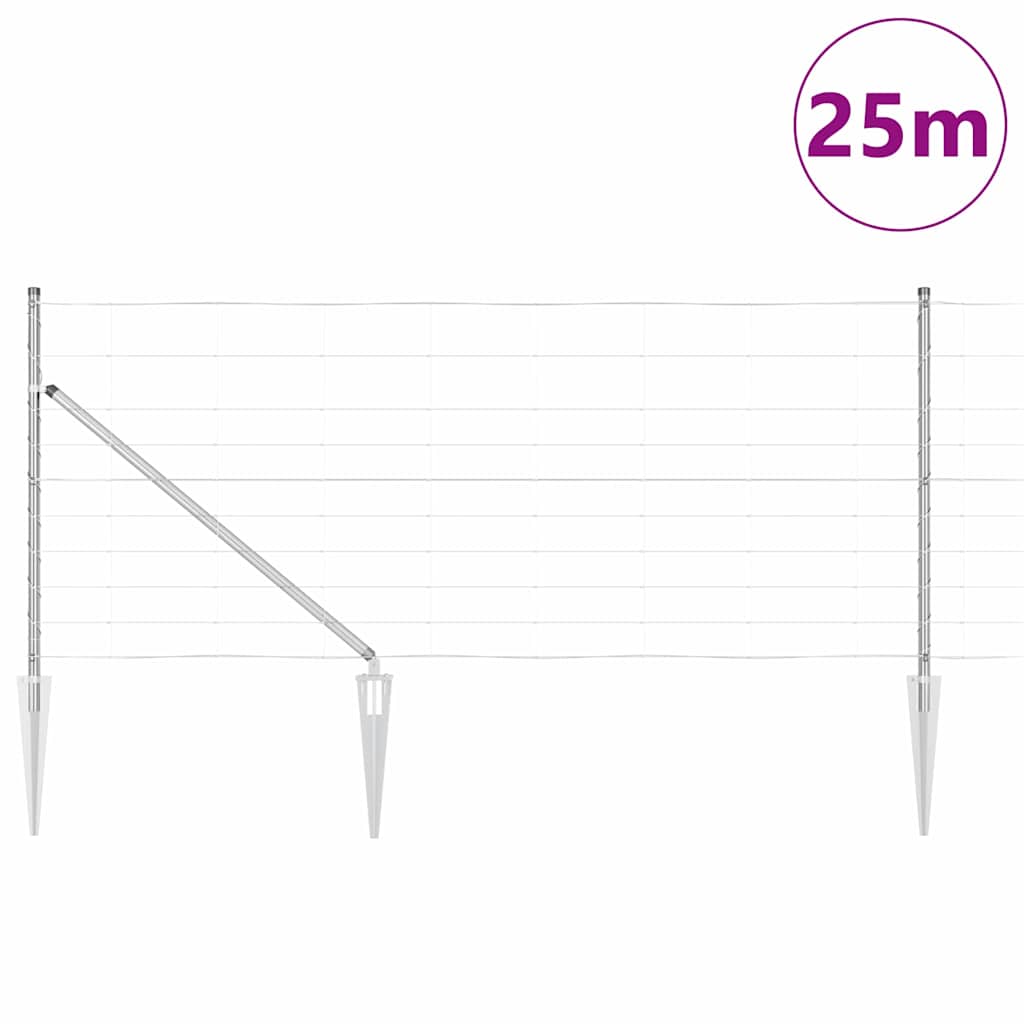 Ganyklų tvora Sidabro 25 x 1 m Galvanizuotas plienas