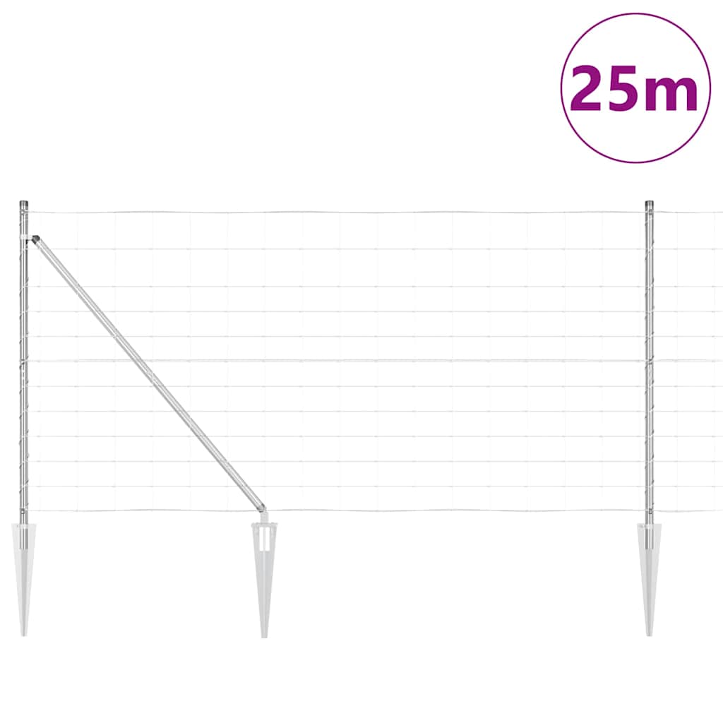 Ganyklų tvora Sidabro 25 x 1,2 m Galvanizuotas plienas