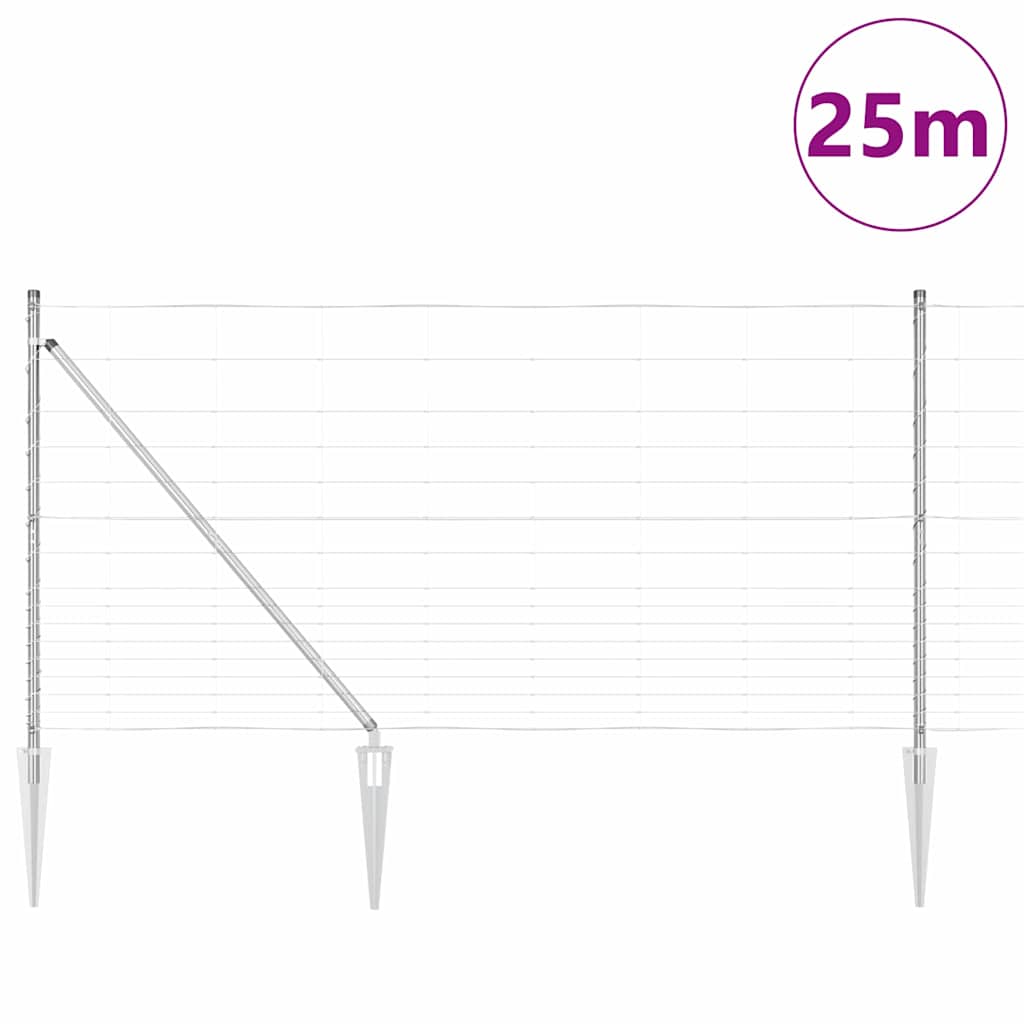Ganyklų tvora Sidabro 25 x 1,2 m Galvanizuotas plienas
