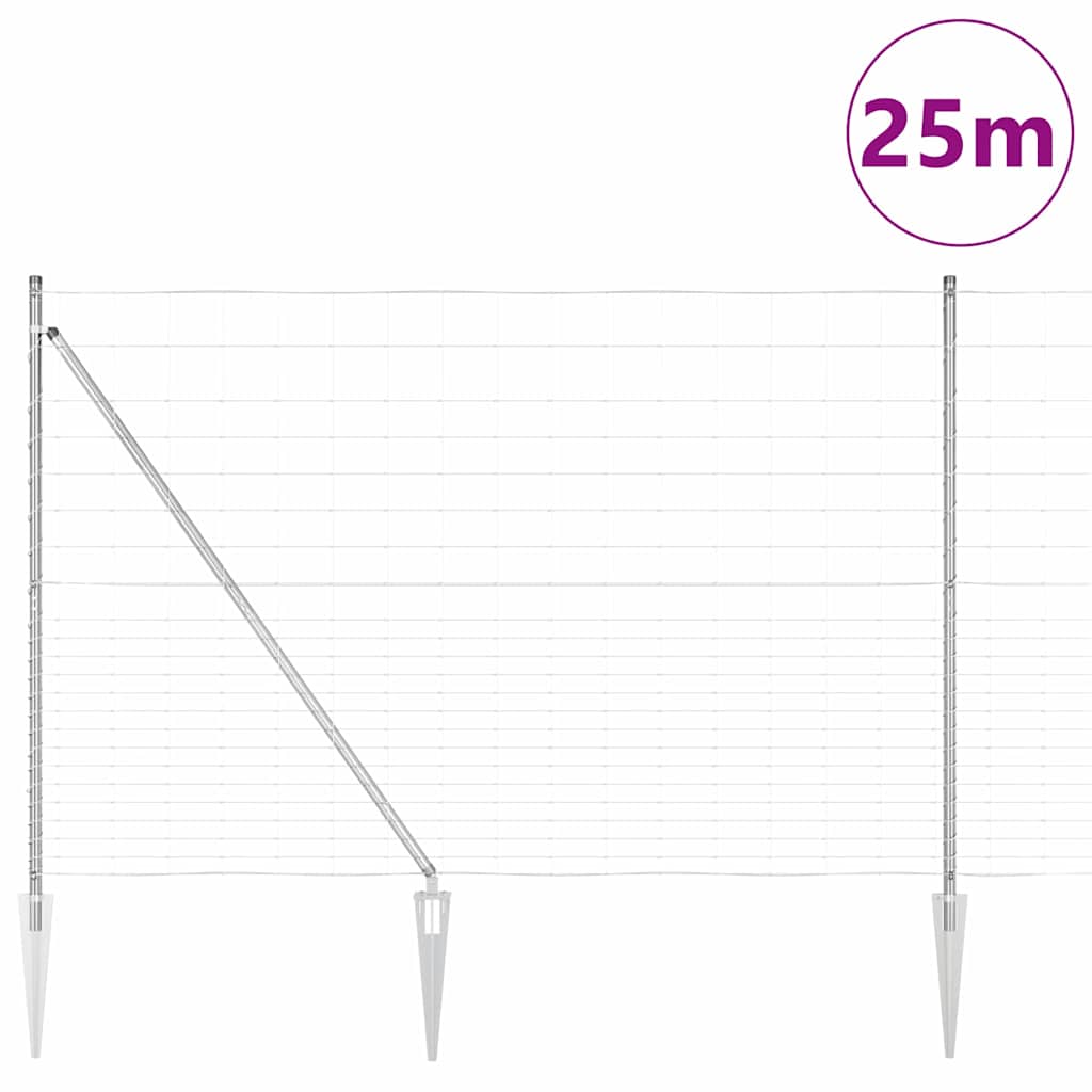 Ganību žogs Sudrabs 25 x 1.6 m Cinkots tērauds