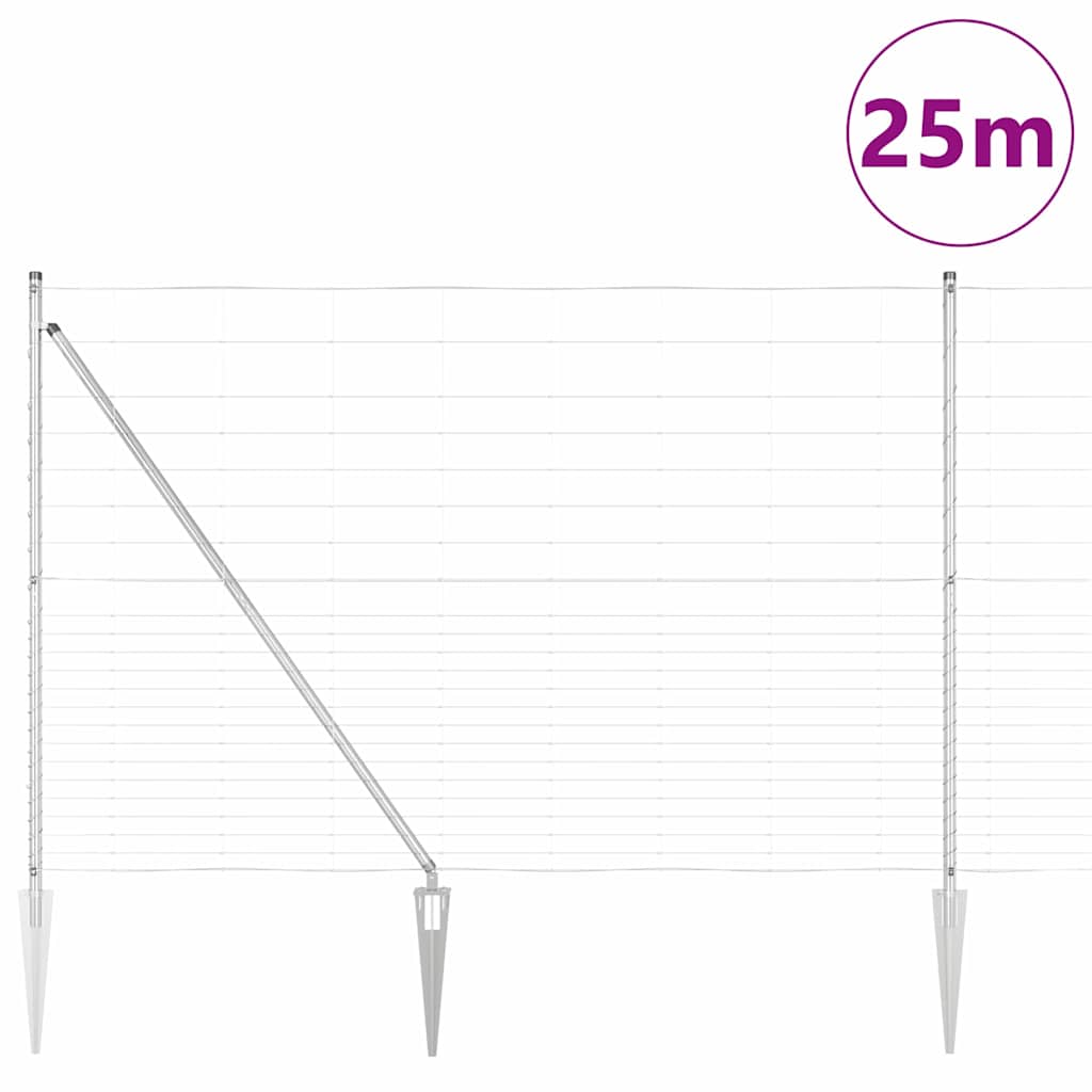 Ganyklų tvora Sidabro 25 x 1.6 m Galvanizuotas plienas