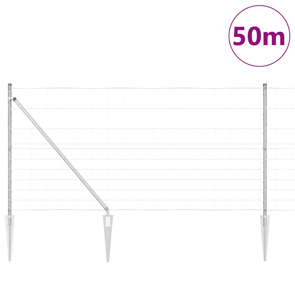Ganyklų tvora Sidabro 50 x 1.2 m Galvanizuotas plienas
