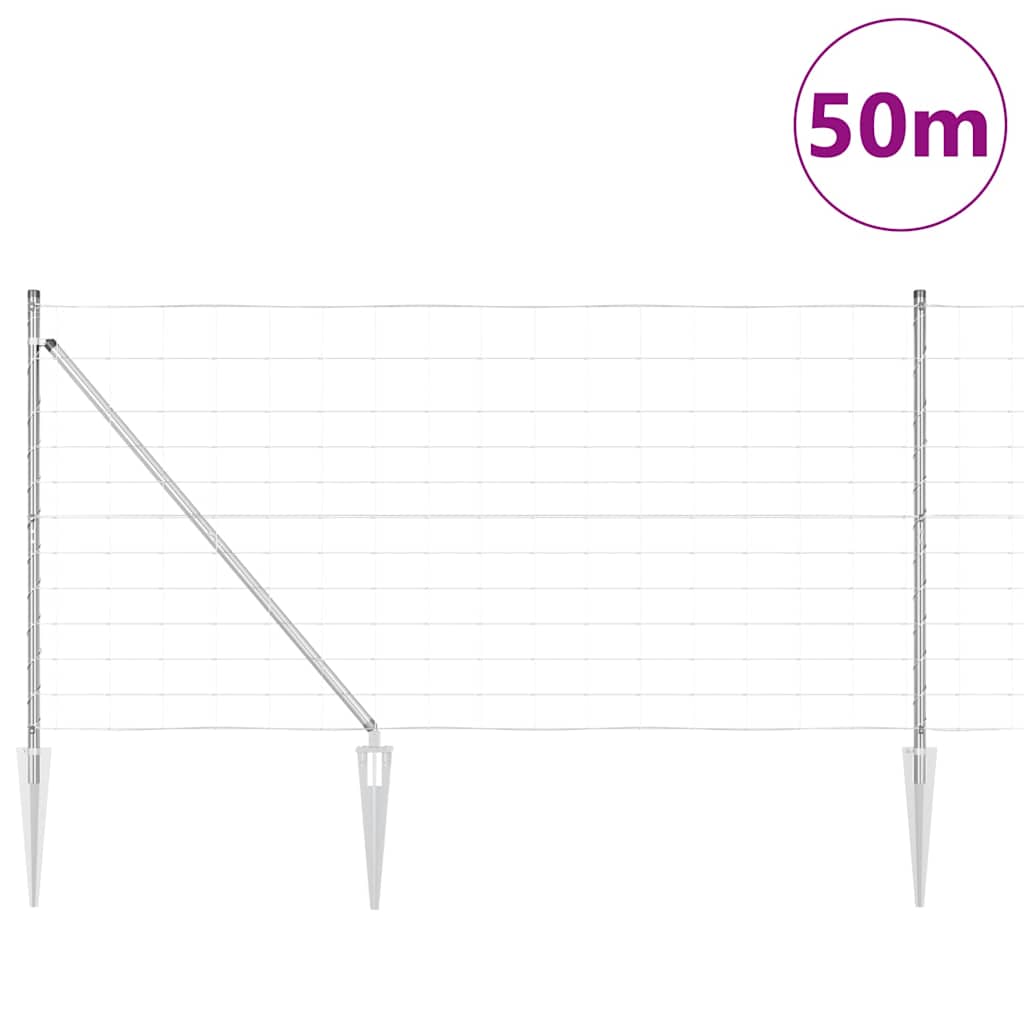 Ganyklų tvora Sidabro 50 x 1.2 m Galvanizuotas plienas