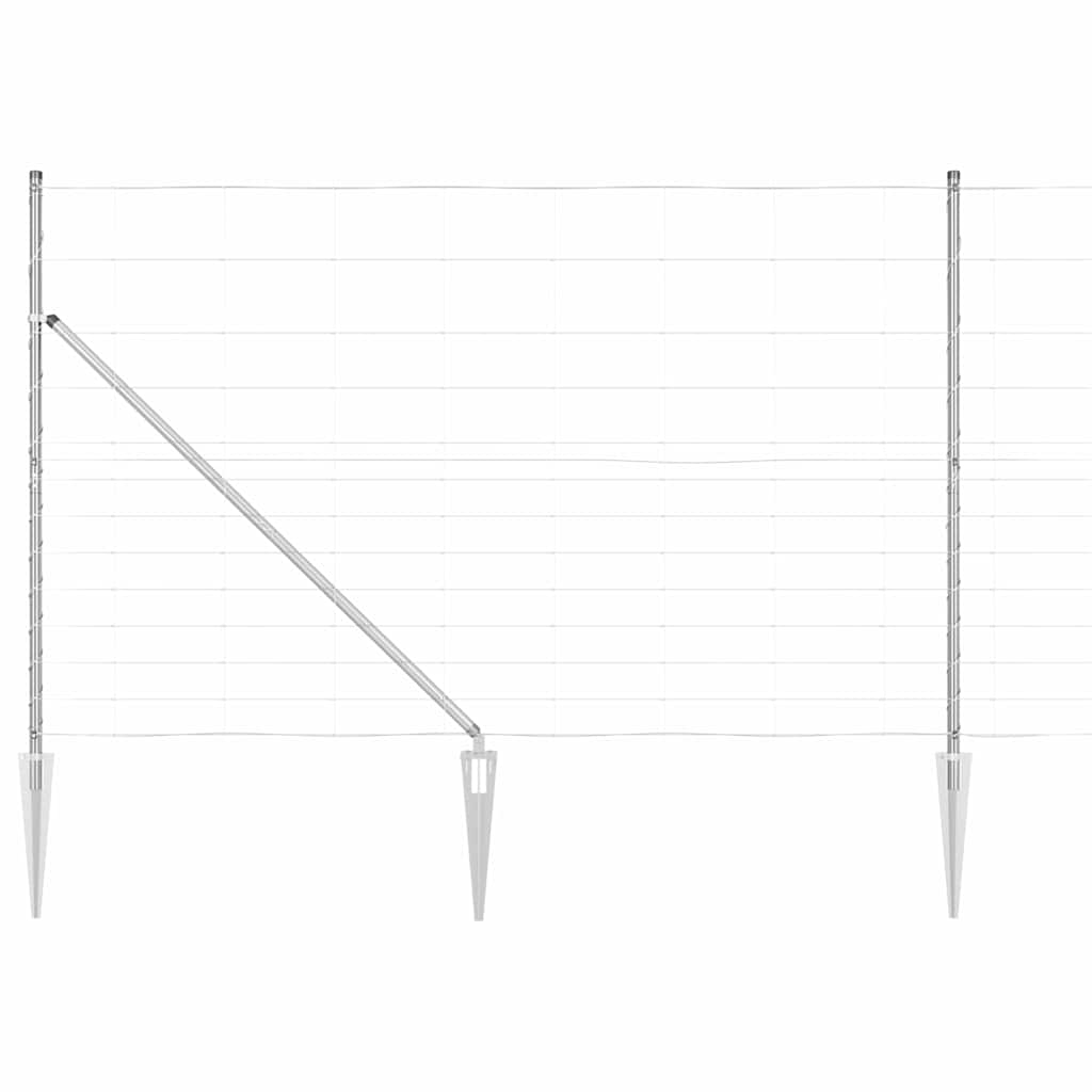 Pasture Fence Silver 50 x 1.5 m Galvanized Steel