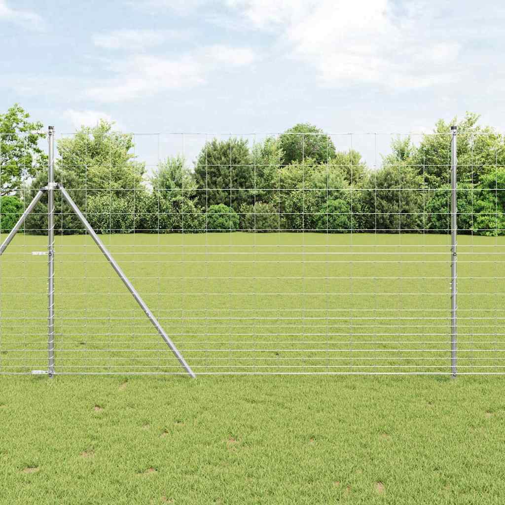 Pasture fence Silver 50 x 1.5 m Galvanized steel