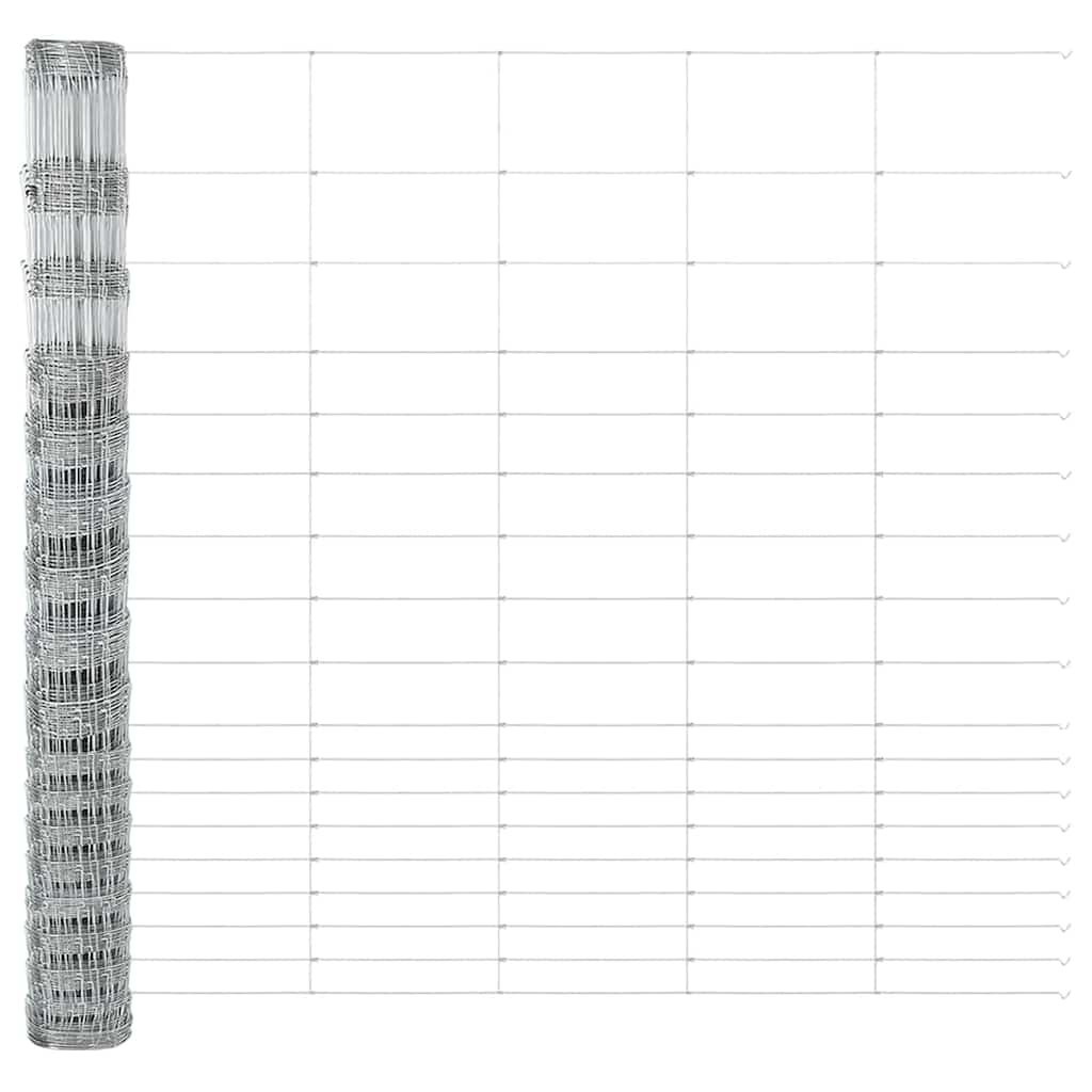 Pasture fence Silver 50 x 1.5 m Galvanized steel