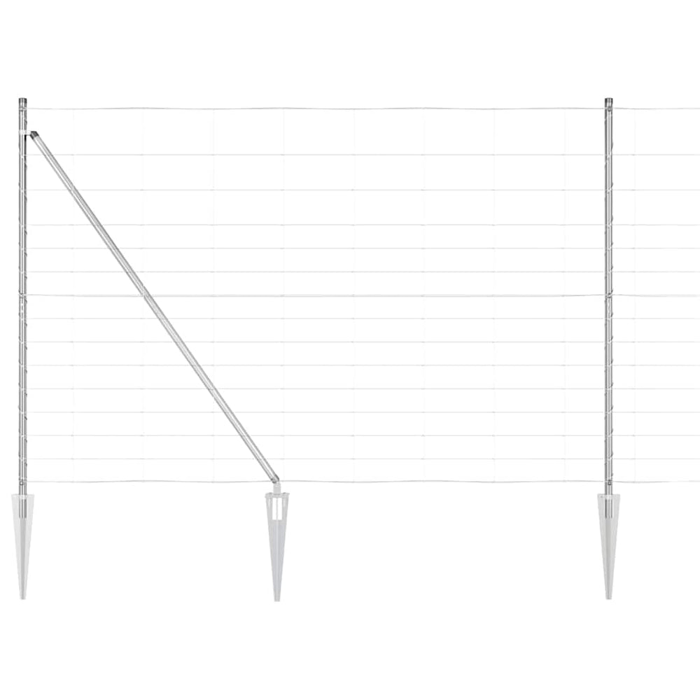 Pasture Fence Silver 50 x 1.6 m Galvanized Steel