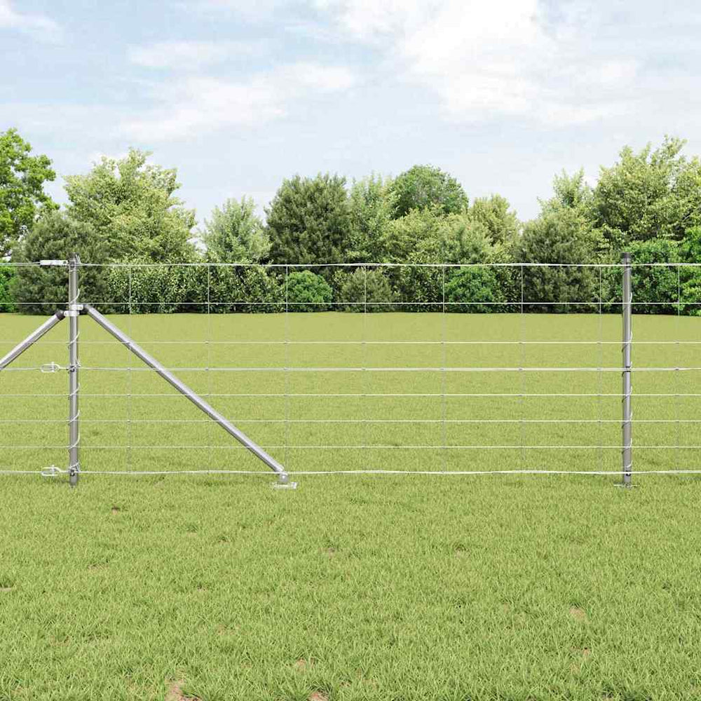 Pasture fence Silver 100 x 0.8 m Galvanized steel
