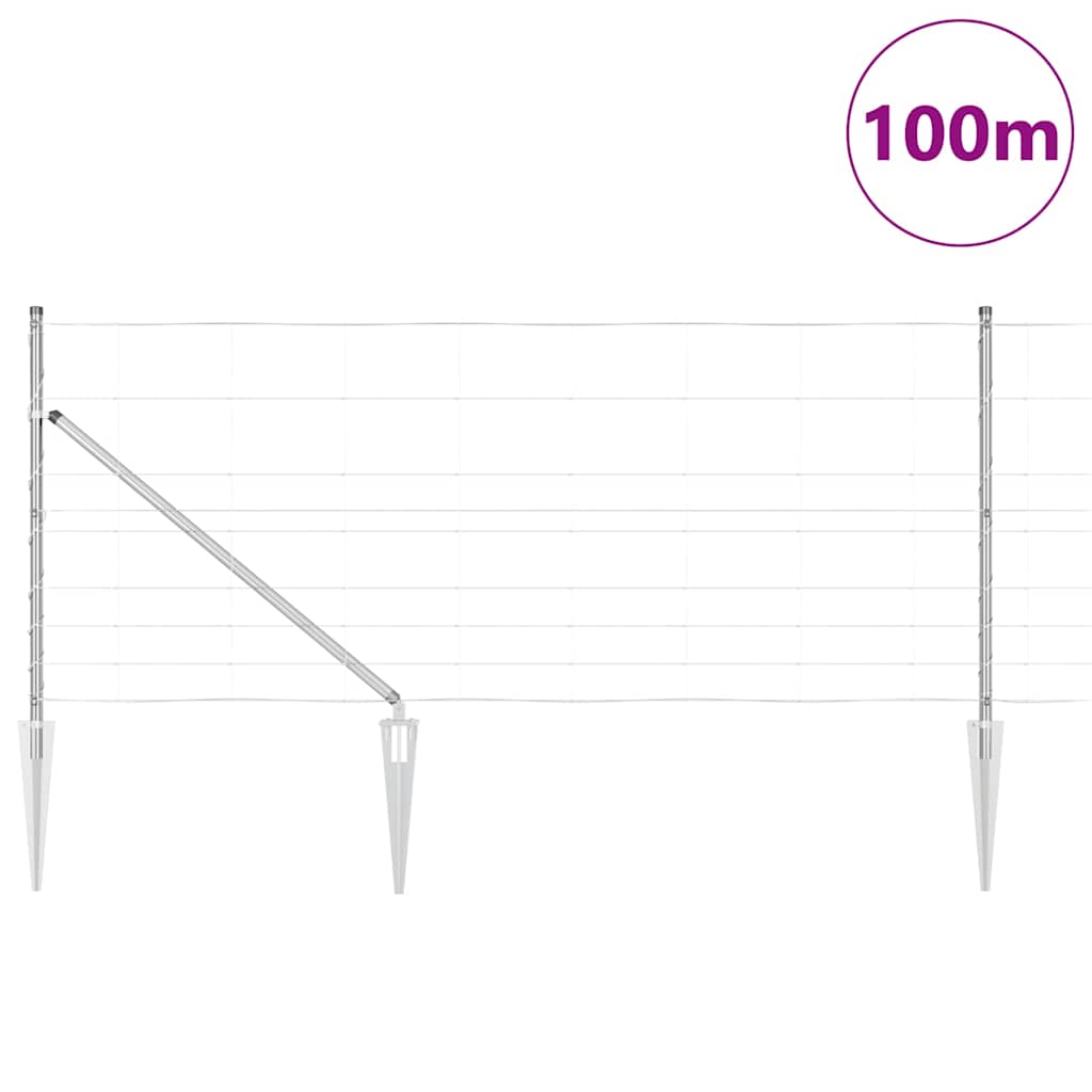Ganību žogs Sudraba 100 x 1 m Galvanizēts tērauds