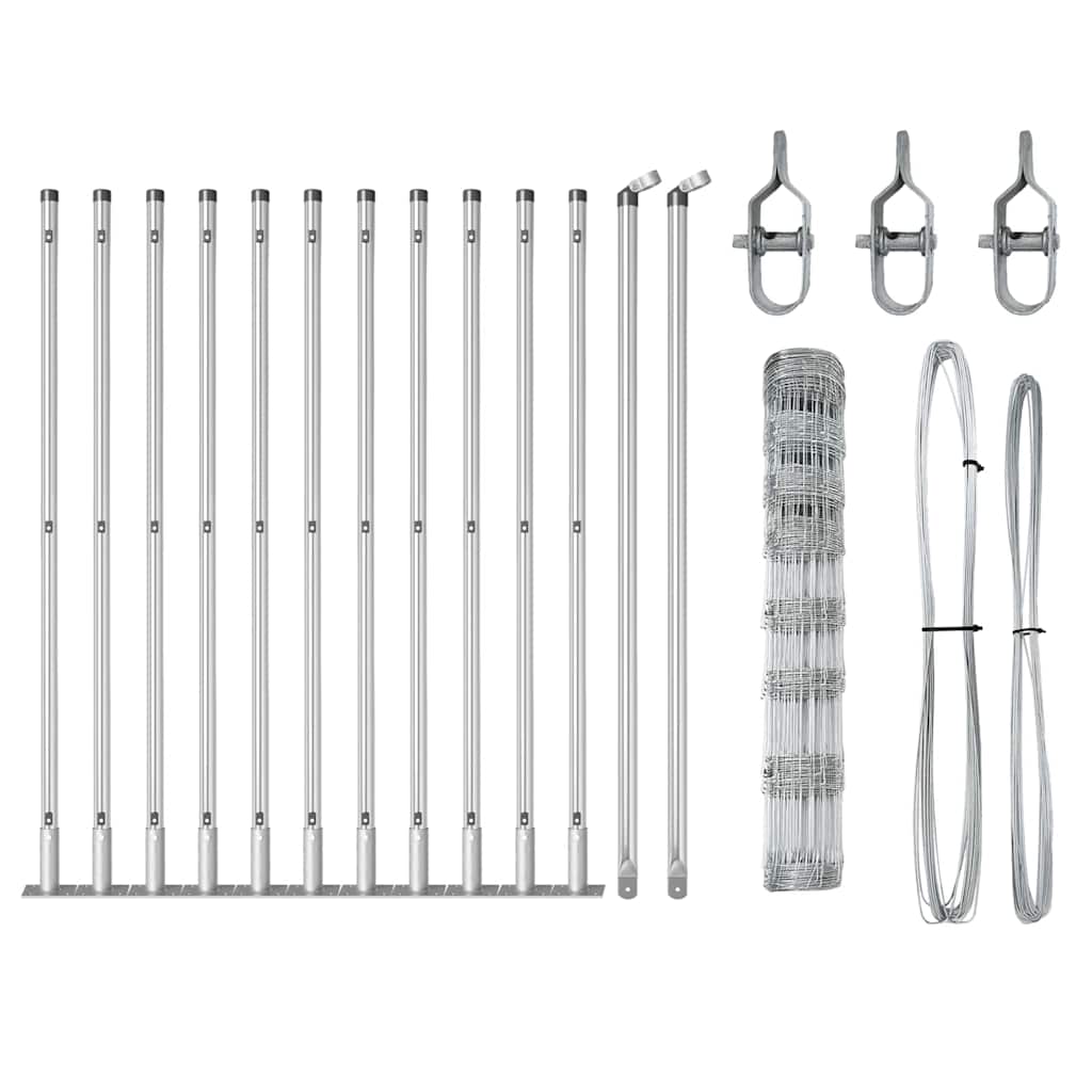 Pasture fence Silver 25 x 1 m Galvanised steel