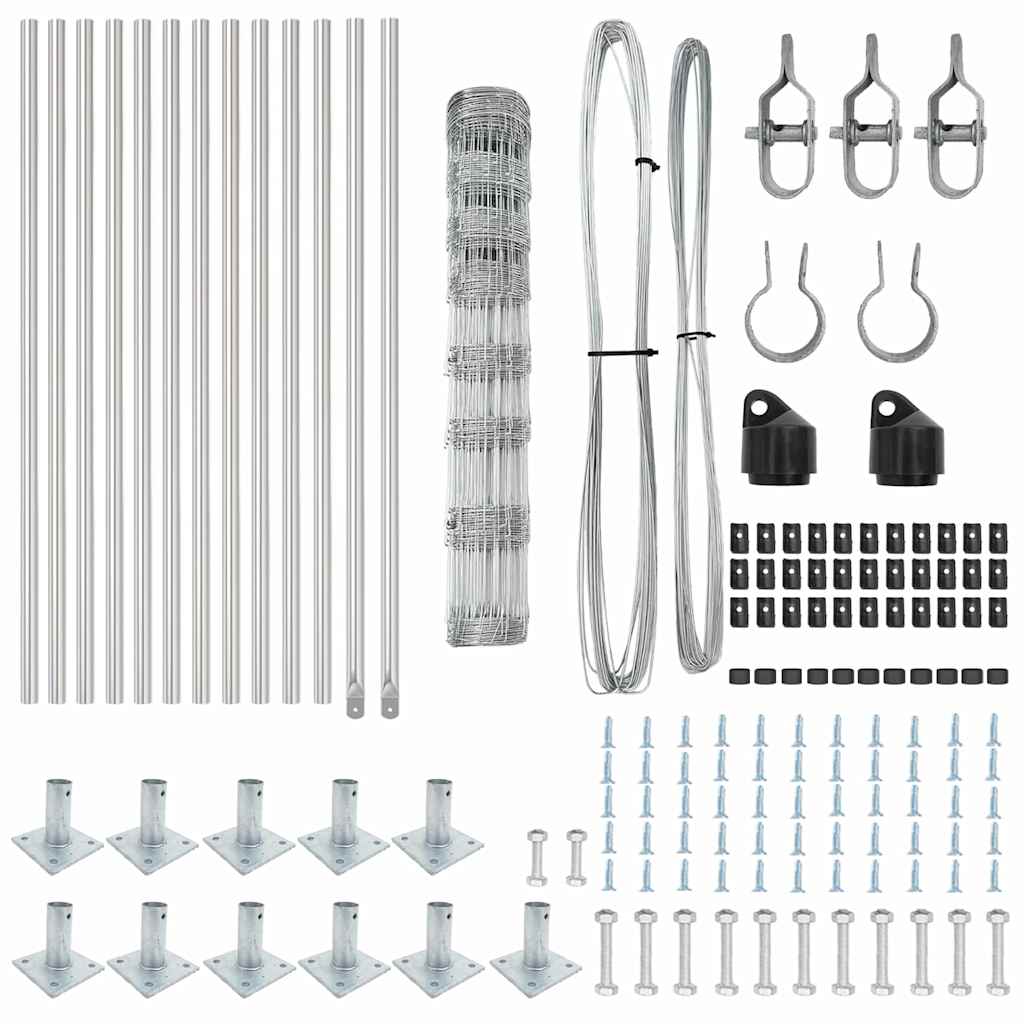 Pasture fence Silver 25 x 1 m Galvanised steel