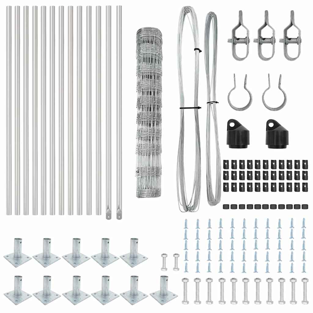 Pasture fence Silver 25 x 1 m Galvanised steel