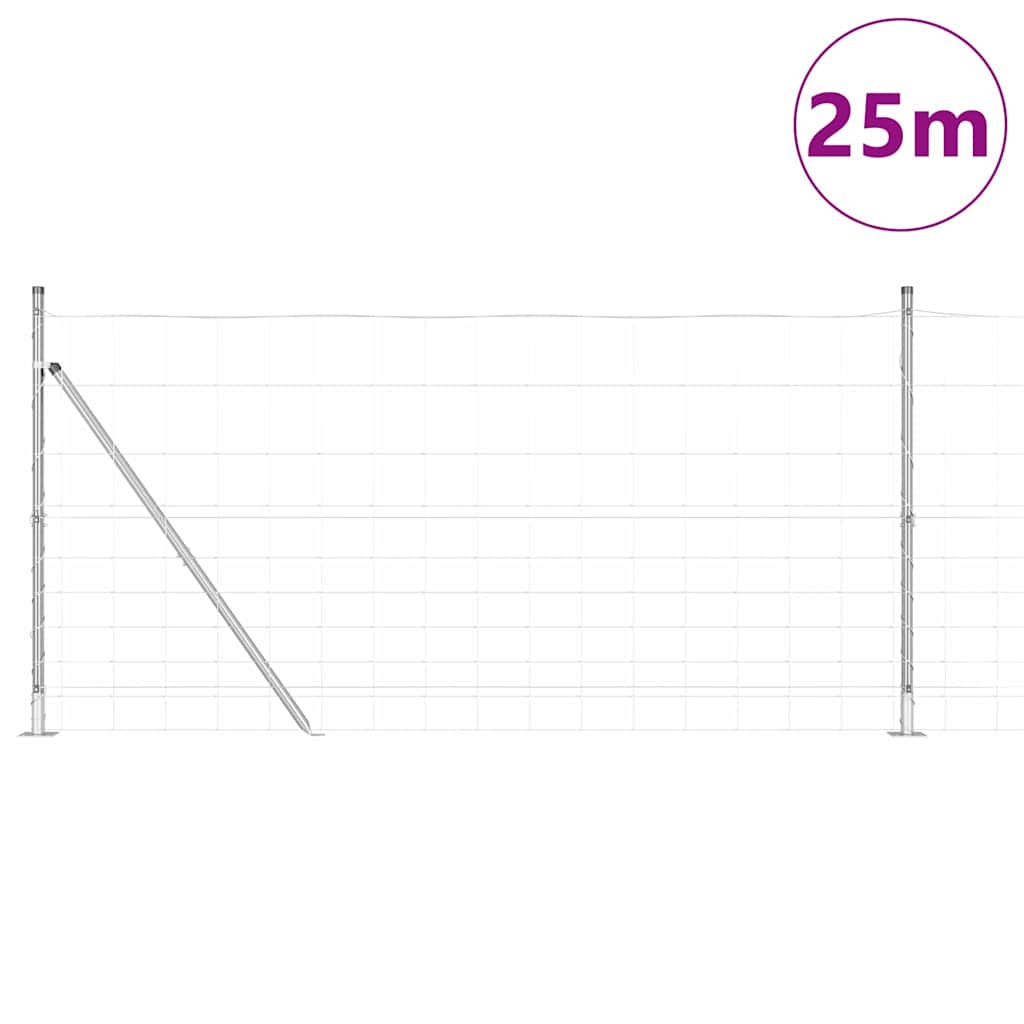 Ganību žogs Sudrabs 25 x 1,2 m Cinkots tērauds