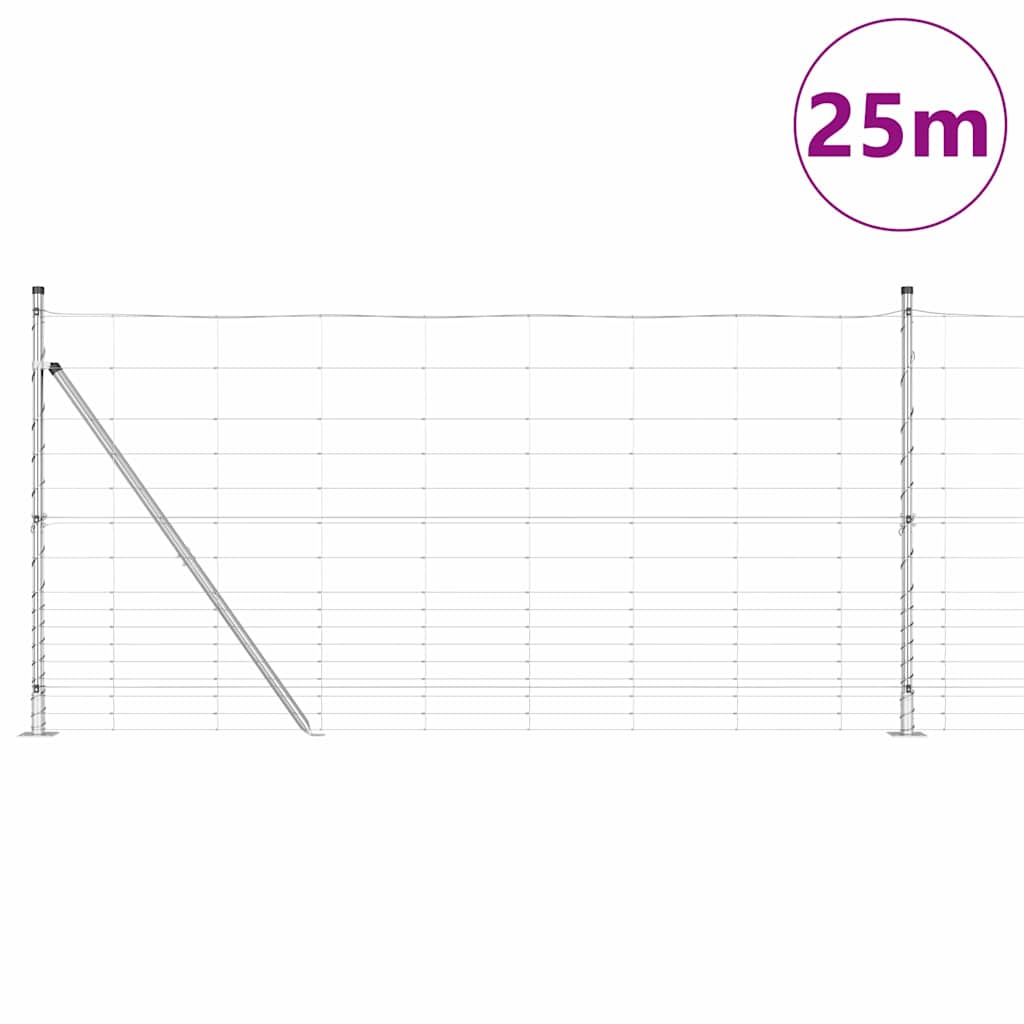 Ganību žogs Sudrabs 25 x 1,2 m Cinkots tērauds