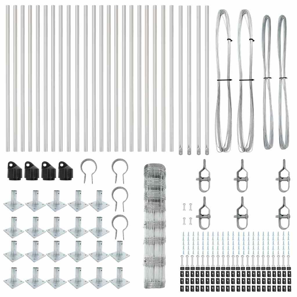 Pasture fence Silver 50 x 1 m Galvanized steel