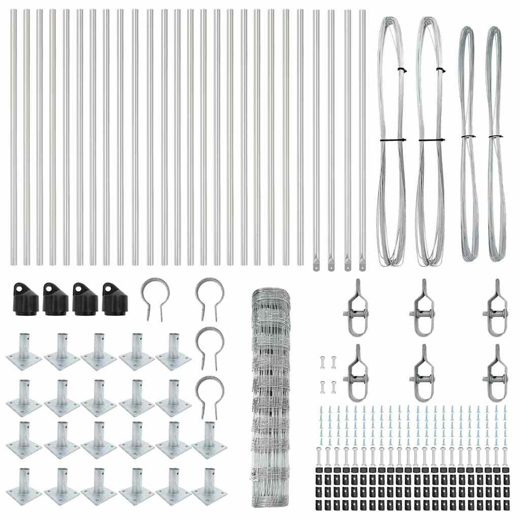 Pasture fence Silver 50 x 1 m Galvanized steel