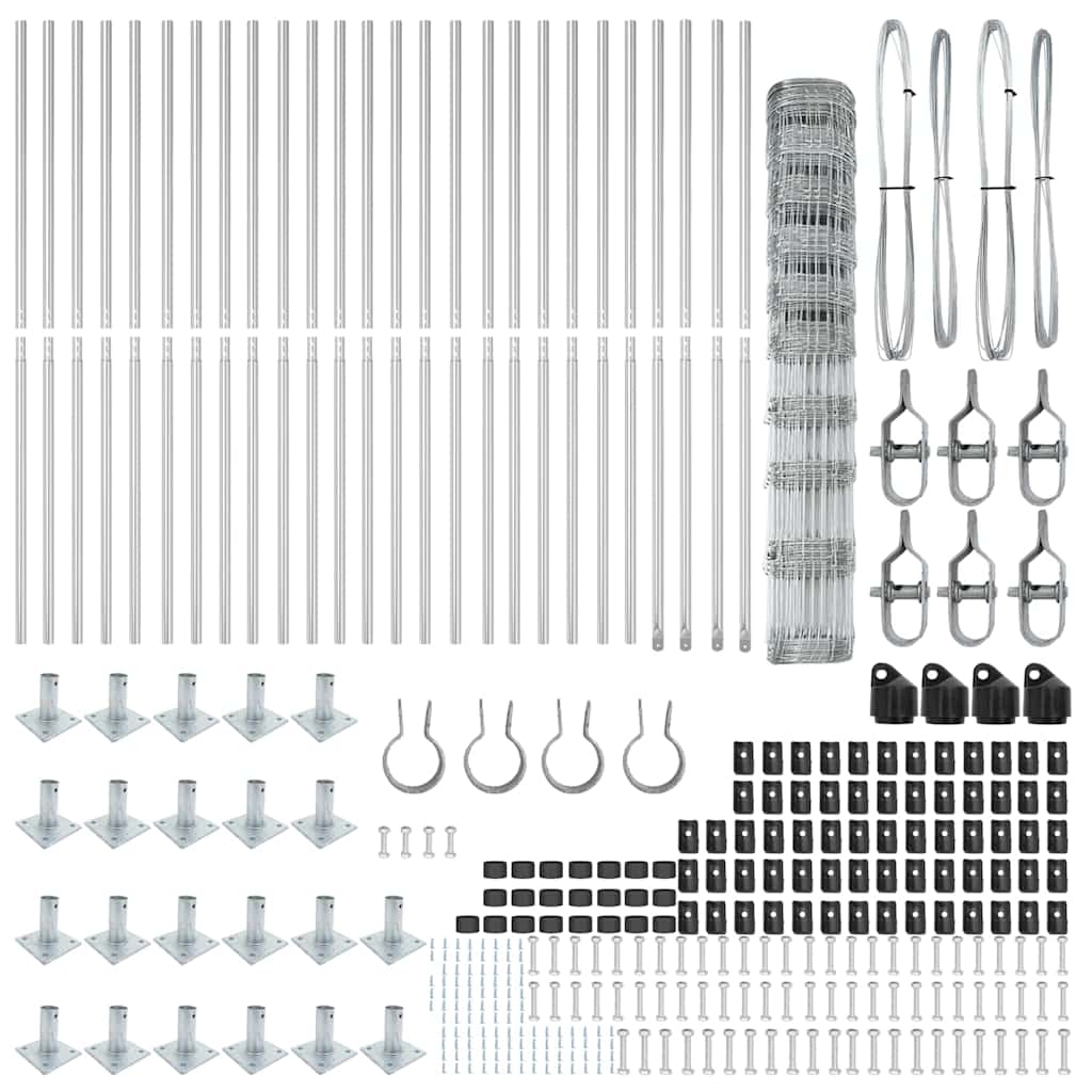 Pasture fence Silver 50 x 1.2 m Galvanized steel