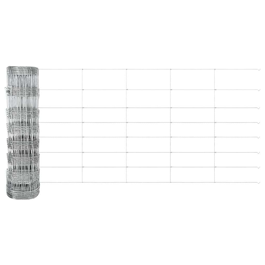 Ganību žogs Sudrabs 100 x 0.8 m Cinkots tērauds