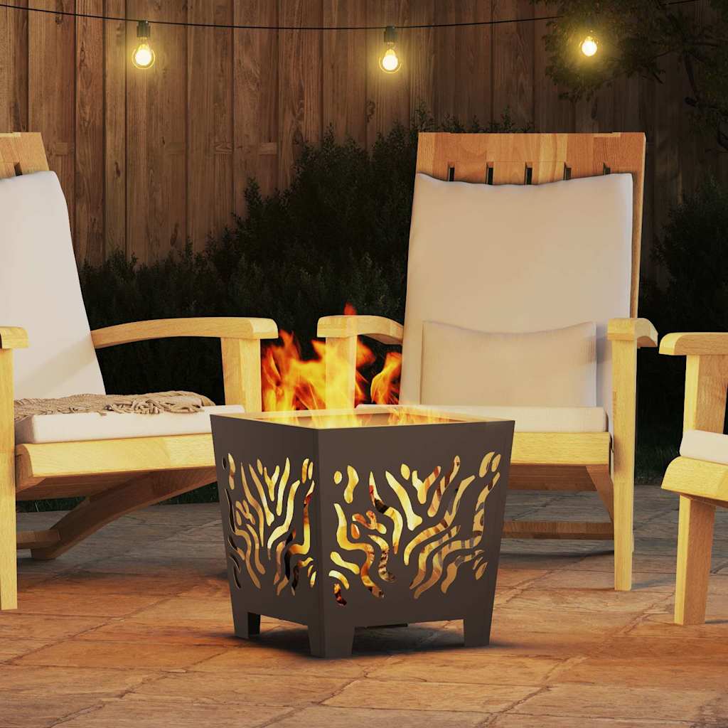 Fire Pit Black 40 x 40 x 40 cm Cold-rolled steel
