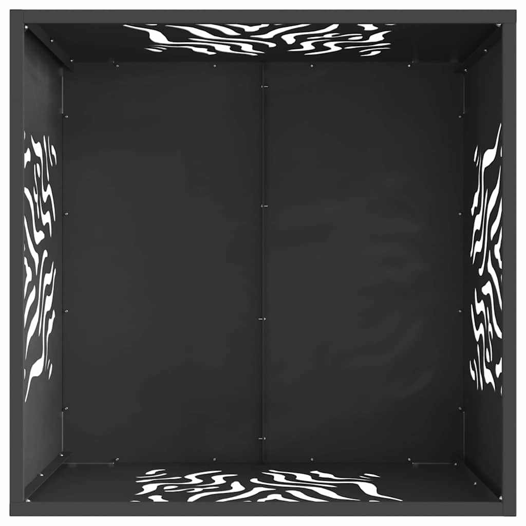 Lauko Židinys Kvadratinis Juodas 60x60x40 cm Plienas