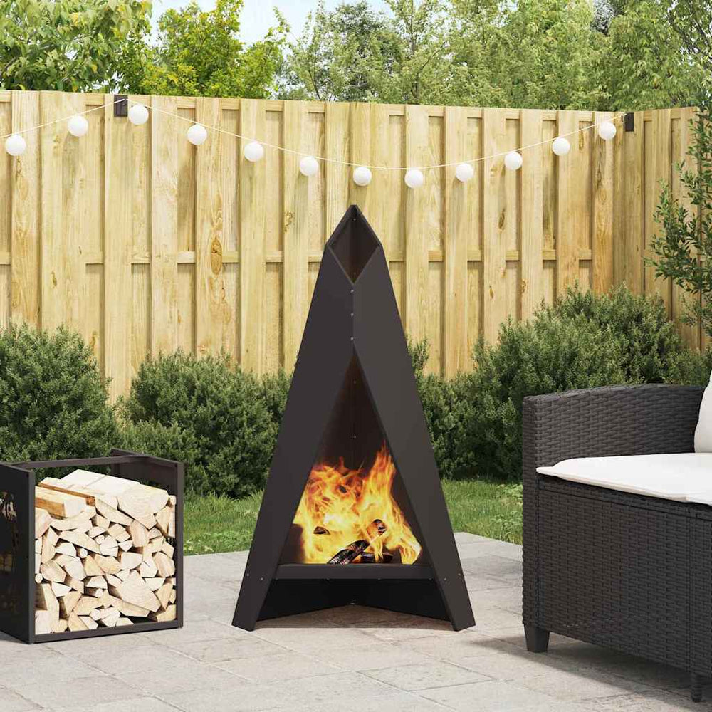 Ugnies duobė Pyramoido formos 58x36x100 cm Pagaminta iš orui atsparaus plieno