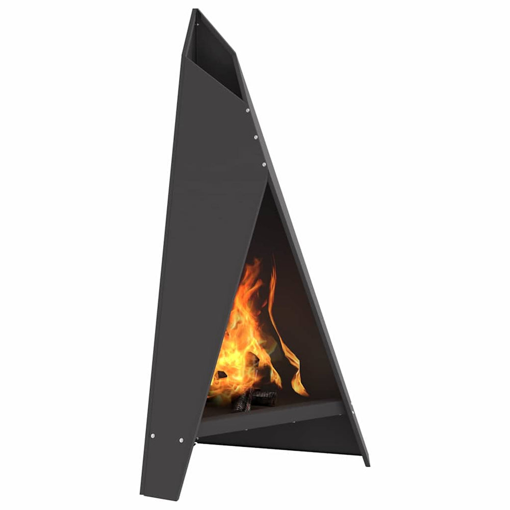 Fire pit Black 58 x 40 x 100 cm Cold-rolled steel