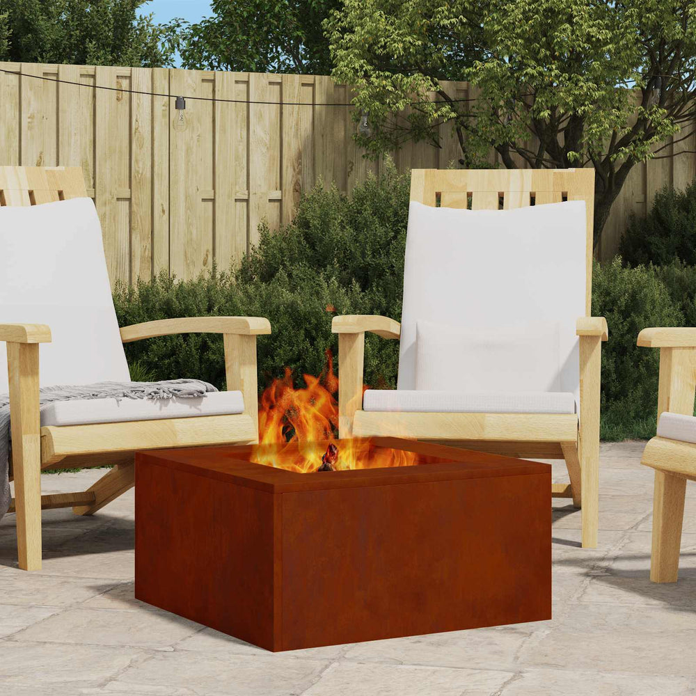 Fire Pit Brown 60 x 60 x 30 cm Steel